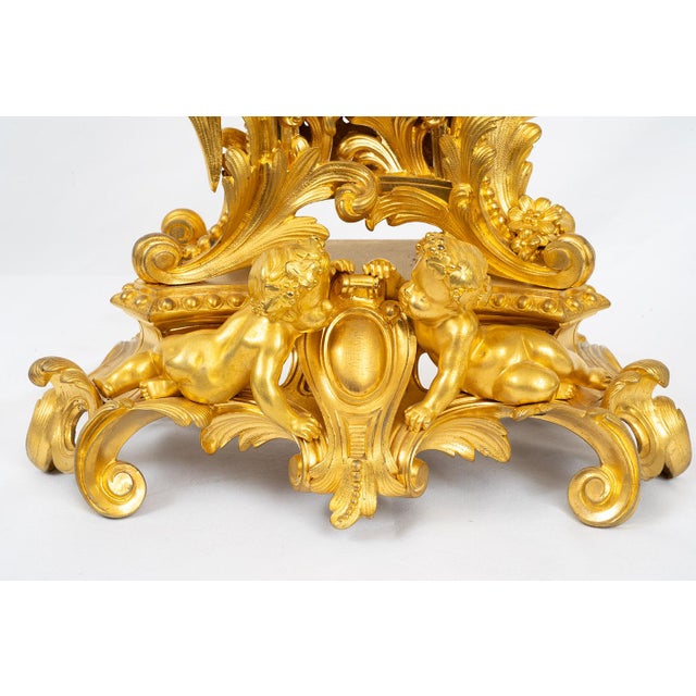 Antique 19th Century Napoleon III Clock in Gilded Bronze from Paillard, France For Sale - Image 3 of 6
