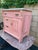 Here we have a darling antique Victorian Eastlake washstand or commode. Absolutely adorable oak chest in distressed pink...