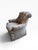 Tufted Swivel Club Chair in Taupe Denim-Style Fabric For Sale - Image 4 of 11
