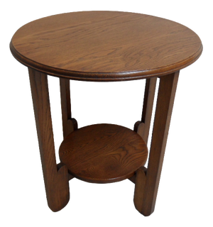 Art Deco Oak Round Coffee Table, 1930s