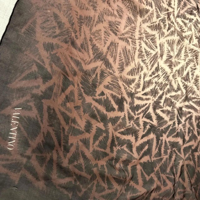 Brown A Vintage 1980s Silk Scarf by Valentino For Sale - Image 8 of 11