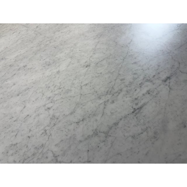 RH Restoration Hardware Aero Stone Round Dining Table Italian Carrara Marble | Antiqued Brass Base 60" Round Dining Table...