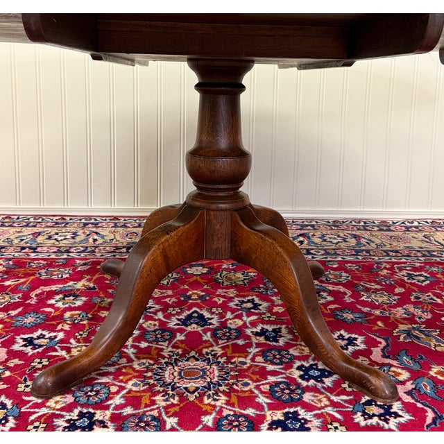Brown Antique English Country Oval Dining Table Farmhouse Pedestal Oak 1920s-30s For Sale - Image 8 of 18