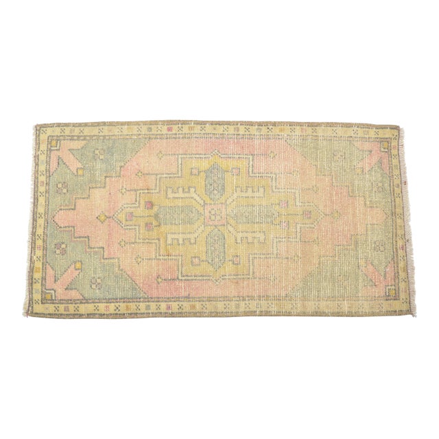 Oushak Vintage Small Rug For Sale