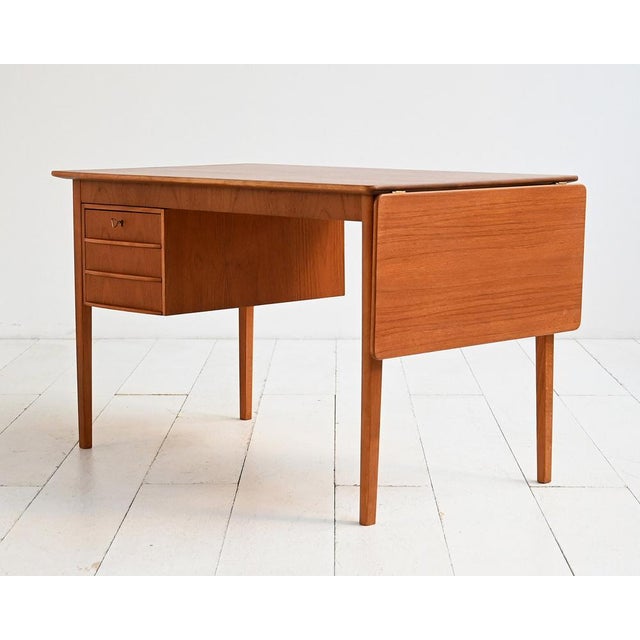 Teak Desk with Drop-Leaf, 1960s For Sale - Image 12 of 12