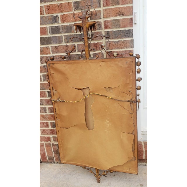 Wood Early 20th Century French Empire Giltwood Frame Ornate Wall Mirror For Sale - Image 7 of 7