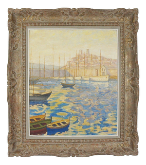 Unknown, Antibes from the Harbour, 1920s, Framed
