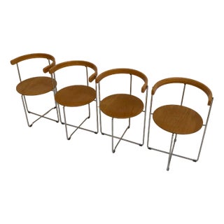 Vintage Sóley Folding Chairs by Valdimar Hardarson for Kusch+Co, 1980s, Set of 4 For Sale