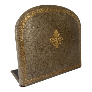 1950s Leather Bookend For Sale
