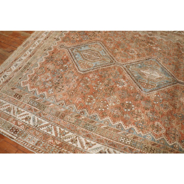 Textile Zabihi Collection Tribal Antique Shiraz Room Size Rug - 7'5" x 10'5" For Sale - Image 7 of 12