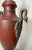 Antique Handmade Painted French Red Tole Toleware Swan Metal Table Lamp Light For Sale - Image 14 of 18