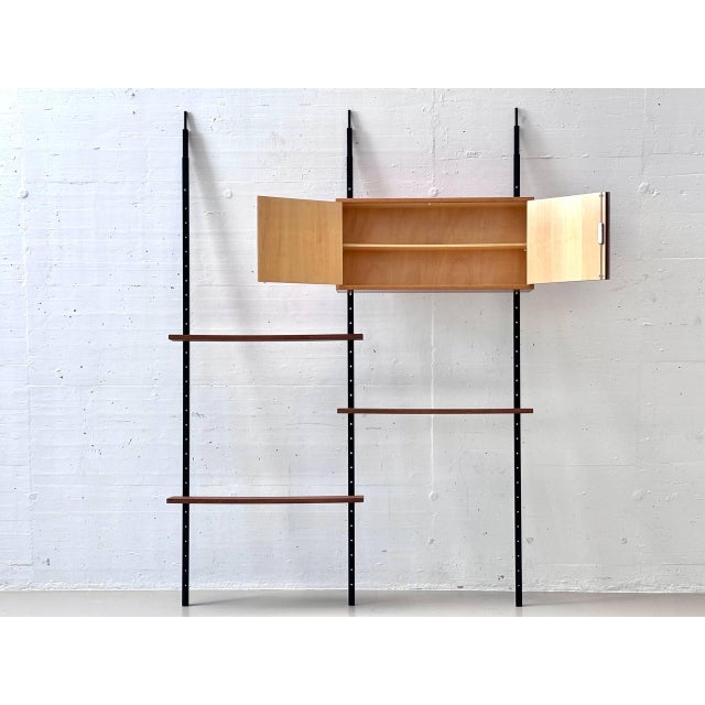 Black Telescopic Wall Shelf with Hanging Cabinet, 1960s For Sale - Image 8 of 17