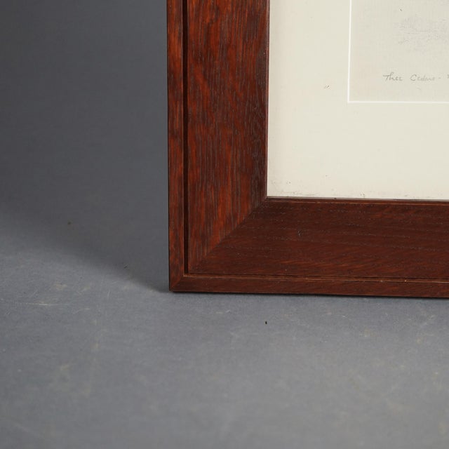 Paper James Haven Print “Three Cedars” Winter Farm Scene Signed & Numbered C1945 For Sale - Image 7 of 10