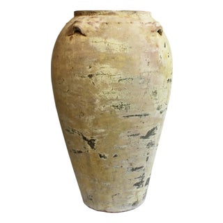 Vintage Cask Yellow Earth Ware Planter Pot For Sale