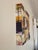 Contemporary signed abstract mixed media canvas featuring rich burgundy, gold, cream, and black tones with heavy texture...