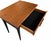 1950s 1950s Refinished Mid-Century Modern Walnut Veneer Writing Desk / Accent Table With Sculpted Drawer Pulls For Sale - Image 5 of 7