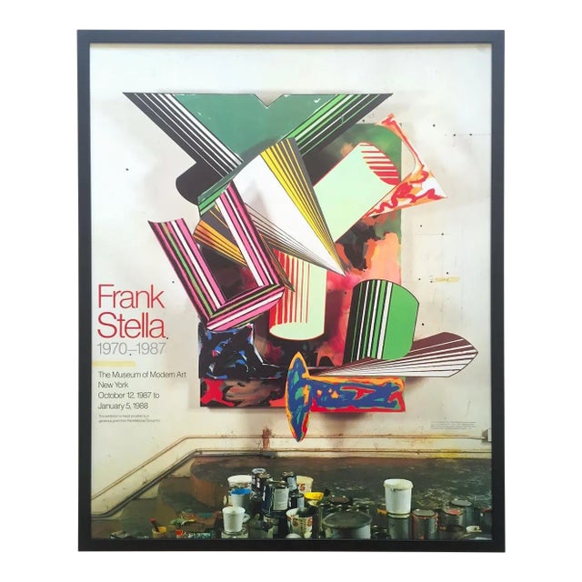 Frank Stella Vintage 1987 Lithograph Photo Print Framed Museum of Modern Art Collector's Exhibition Poster For Sale