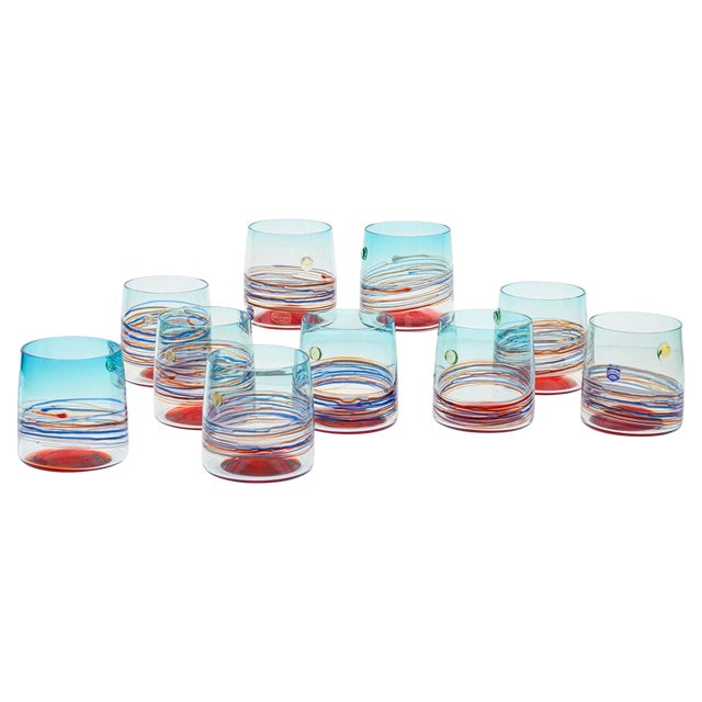 Young Collection Tumblers from Cenedese Murano, 1960s, Set of 10 For Sale