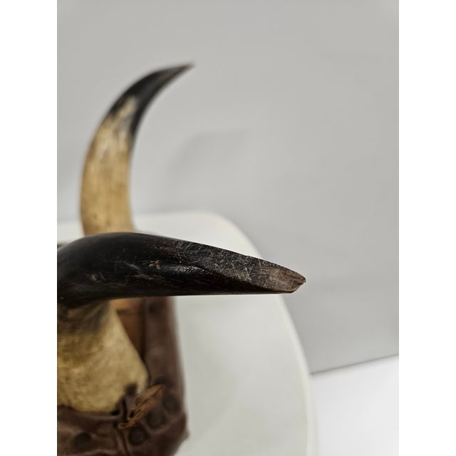 Southwest Horn and Leather Footstool For Sale - Image 14 of 17