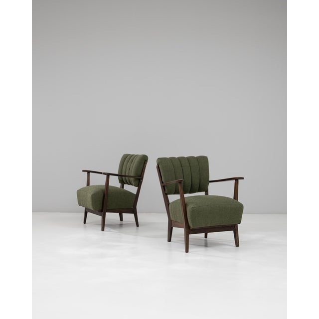 Mid-Century Modern 1940s Scandinavian Mid-Century Upholstered Lounge Chairs - A Pair For Sale - Image 3 of 18