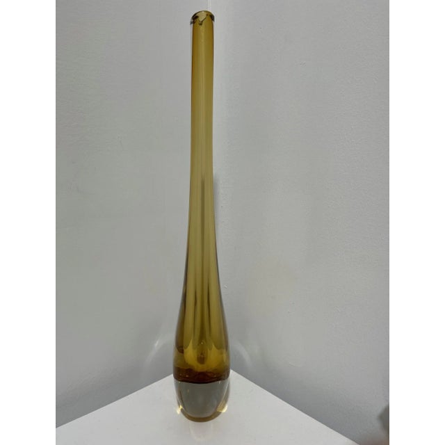 Amber Murano Glass Goccia Vase For Sale - Image 8 of 9