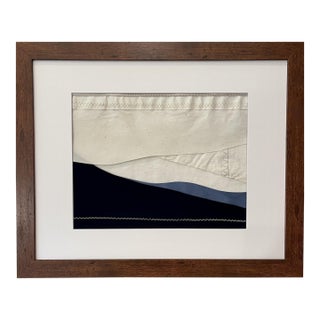 Contemporary Semi-Abstract​ Mixed Media Nautical Sailcloth Landscape​ - By JJ-Hogan | Let My Spirit Soar, Framed For Sale