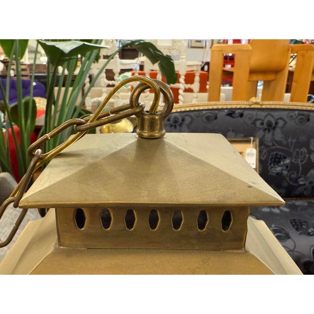 Brass The Federalist Brass Four Bulb Hanging Lantern For Sale - Image 8 of 12