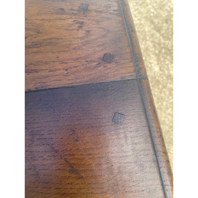 Antique Pegged Construction Side Table With Drawer and Turned Legs For Sale - Image 11 of 11