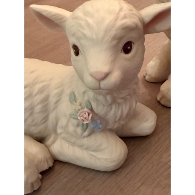 Two vintage porcelain lambs…simply adorable! The flowers around their necks are so delicate and add to the sweetness of...