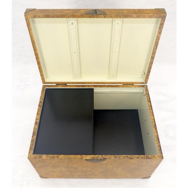 Faux Tortoise Finish Hand Painted Decorated Campaign Style Trunk Box MINT For Sale - Image 13 of 16