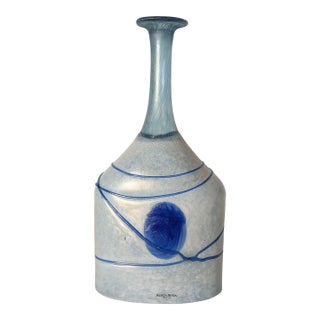 Kosta Boda "Galaxy Blue" 10.5" Large Bottle Vase, Bertil Vallien, Signed 48075 For Sale
