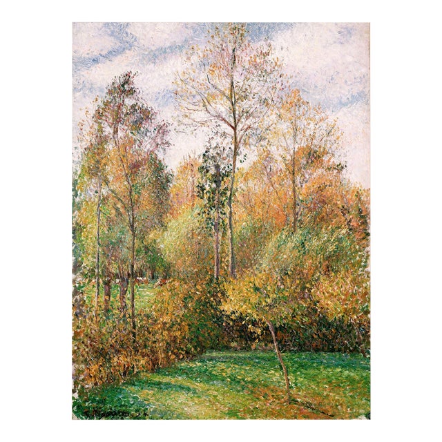 Vintage French Impressionist Art Print – Golden Autumn Trees by Pissarro, 30" X 40" For Sale