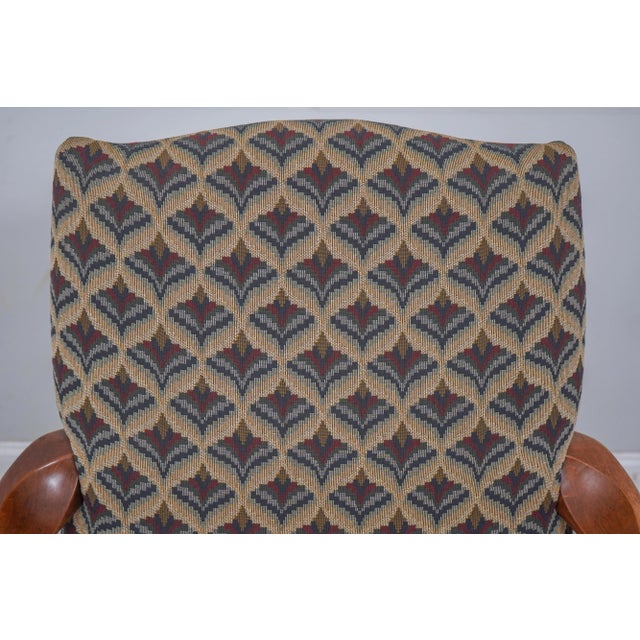 1980s Ball & Claw Foot Upholstered Library Armchair For Sale - Image 5 of 13