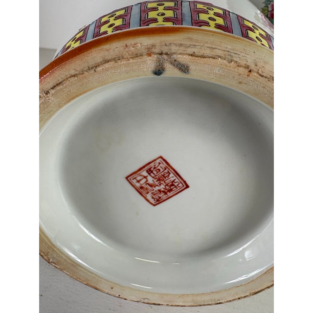 Mid-Century Chinese Export Handpainted Vases/a Pair For Sale In Philadelphia - Image 6 of 9
