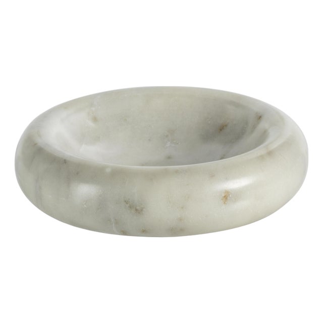 Monza Curved Round Marble Bowl, Small For Sale