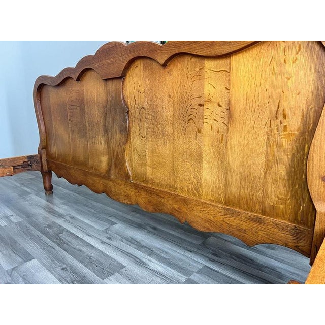 Vintage French Louis XVI King Size Bed Frame in Oak For Sale - Image 13 of 14