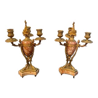 19th Century French Bronze Gilt Candelabras - a Pair For Sale