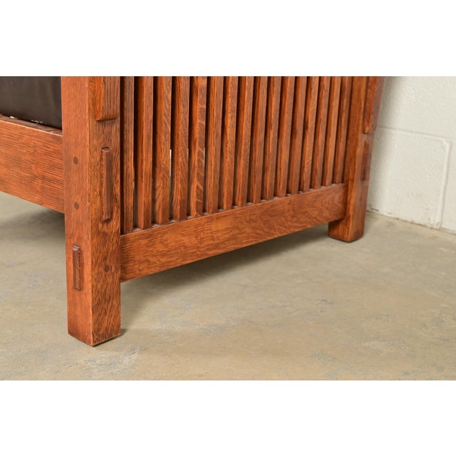 Brown Stickley Mission Oak Arts & Crafts Spindle Reclining Morris Lounge Chair For Sale - Image 8 of 12