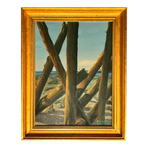 Original Oil on Board Provincetown Icehouse Pier Long Point Lighthouse 1995 Framed