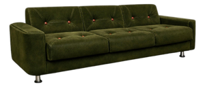 Pullman” Sofa in Deep Olive Mohair with Rosewood Buttons by Jorge Zalszupin for L’Atelier, Brazil, 1970s — Lot 145