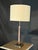 2000s Rose Bronze and Chrome Table Lamp With Cream Shade For Sale - Image 4 of 5