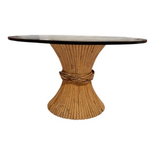 McGuire Sculptural Rattan & Bamboo "Sheaf of Wheat" Dining Table For Sale