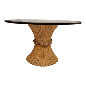 McGuire Sculptural Rattan & Bamboo "Sheaf of Wheat" Dining Table