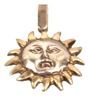 Sergio Bustamante Sterling Silver & Gilt Sun Face Pendant Limited Edition 6/99