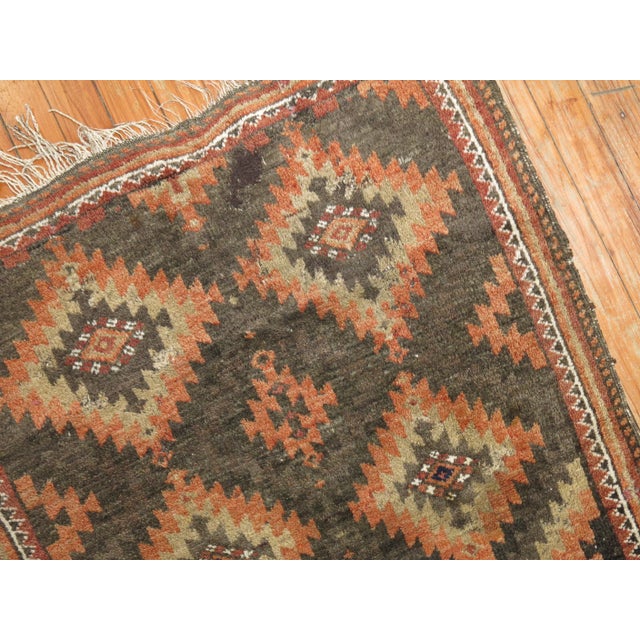 Traditional Early 20th Century Zabihi Collection Tribal Brown Orange Color Persian Balouch Rug - 2'6" x 3'10" For Sale - Image 3 of 7