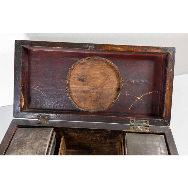 19th Century English Regency Sarcophagus Form Mahogany Tea Caddy Box For Sale - Image 12 of 18