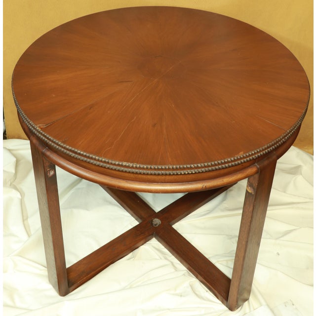 Robert Irwin 1950s Round Walnut Table Mid Century Modern, Card or Office Table For Sale - Image 9 of 11