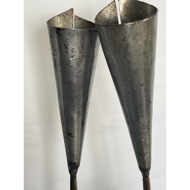 Pair of Belltrees Forge Tall Hand-Forged Pinecone Candlesticks / Scottish Artisan Blacksmith For Sale - Image 12 of 17