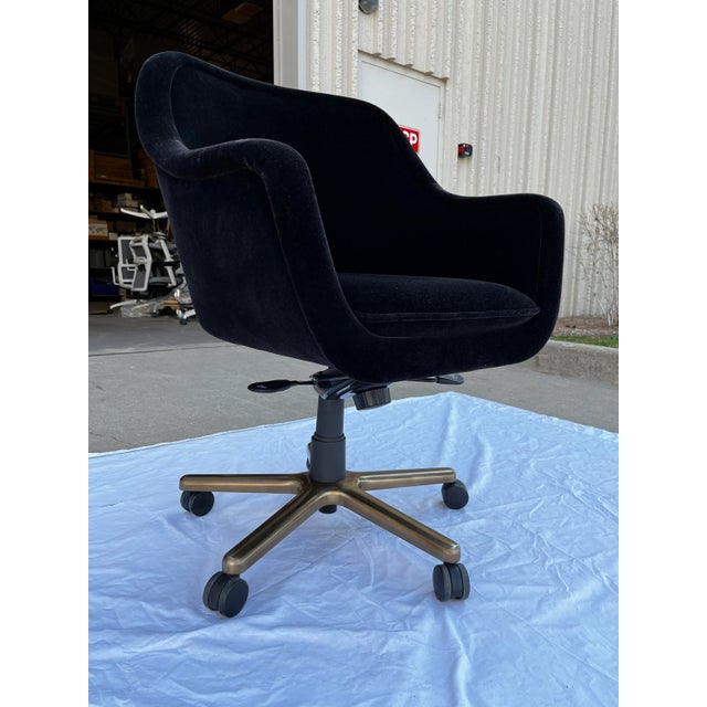 2010s Bumper Desk Chair in Black Mohair Ward Bennett for Geiger International For Sale - Image 5 of 12