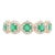5 Stone Round Cut Emerald Diamond Wedding Band Size 6 For Sale